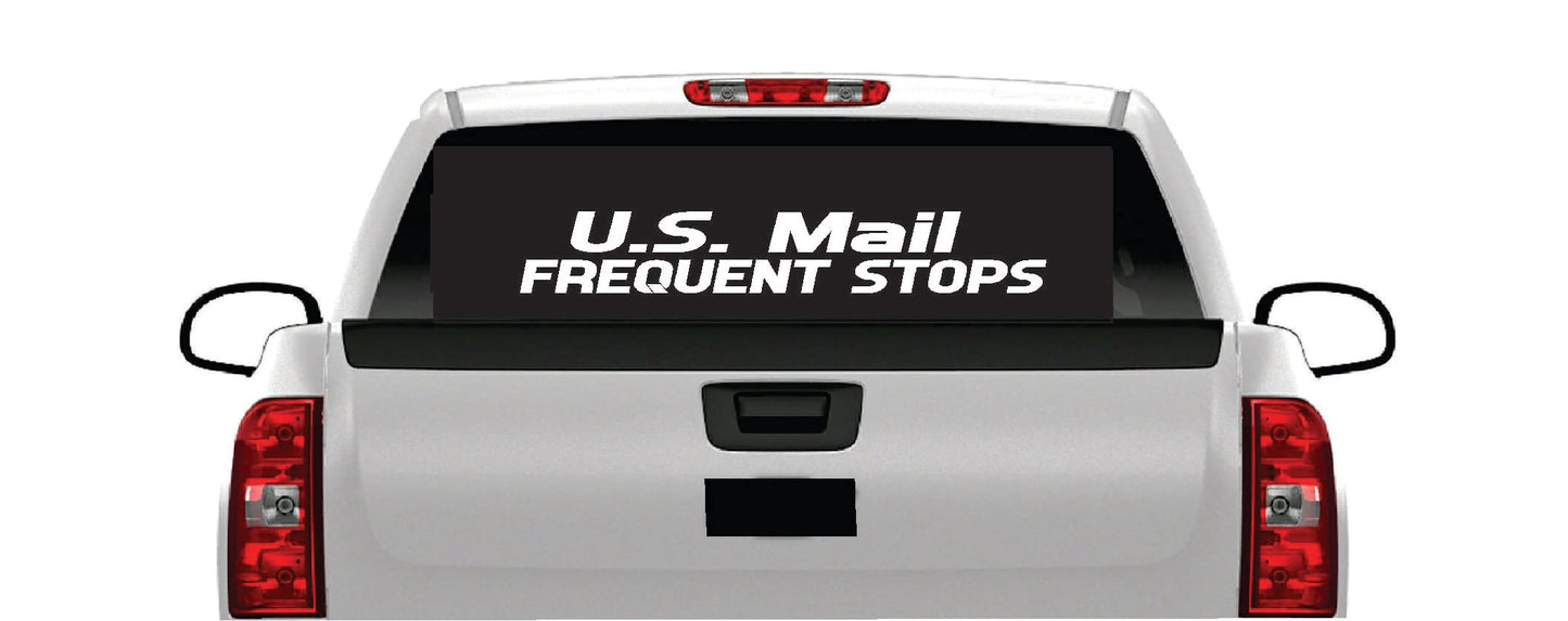 U.S. Mail Frequent Stops Banner Car Window Decal Sticker Rural Carrier Truck USA