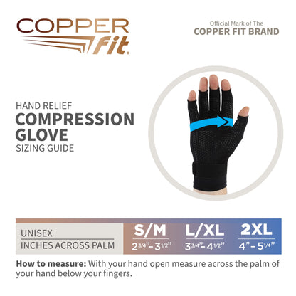 Copper Fit Hand Relief Compression Gloves, 2XL