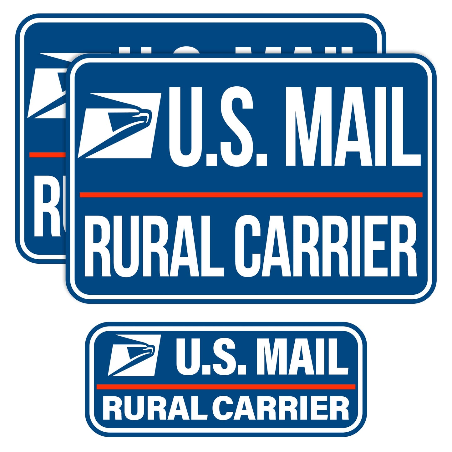 Lumiere Tech 3 Pack Heavy Duty U.S. Mail Delivery Driver Magnetic Signs Rural Delivery Carrier Magnets 2(12"×8") 1(11"×3") For Cars, SUV, Trucks. Images Subject to Copyright (Blue)