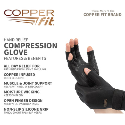 Copper Fit Hand Relief Compression Gloves, 2XL