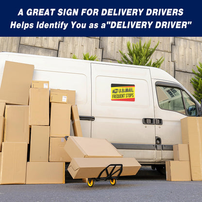 Mail Delivery Driver Magnetic Signs 3 Pack (2×14"×10" & 1×11"×4") Frequent Stops Car Magnets Rural Delivery Carrier Magnets, Reflective Waterproof, Perfect at 80MPH